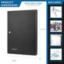 Barska 100-Position Key Lock Box Solid Steel Key Cabinet with Adjustable Numbered Hooks, Key Log Sheet, Color Tags & Index Chart Wall-Mount Organizer, Black Finish Key Organizer Keybox