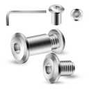 5/16-18 x 3/8" 20Pcs Flat Head Hex Socket Cap Screws Bolts Barrel Nuts Kit, 304 Stainless Steel 18-8, Full Thread by SG TZH (with Hex Spanner)