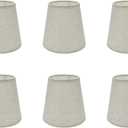6Pcs Handmade Chandelier Shades,Linen Clip On Lamp Shades,Small Lamp Shade Set of 6 for Chandelier Lampshade,Light Cross linen