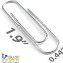 Upgrade Office Supply Jumbo Paper Clips, Non Skid, 1.9 Inch, 300 Count (3 Boxes of 100), Silver, Made in USA