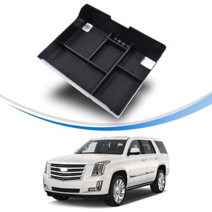 Center Console Organizer Tray for Cadillac Escalade 2015 2016 2017 2018 2019, Insert Armrest Storage Box Secondary Tray Accessories ABS Material
