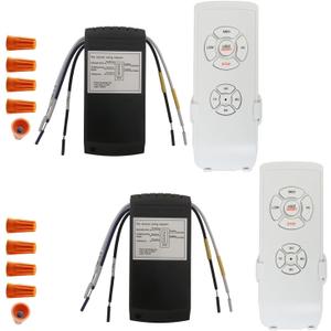 2 Pack Universal Ceiling Fan Remote Control Kits,Fan Speed,Light and Timing 3 in 1 Wireless Remote for Hunter Honeywell Harbor Breeze and Other Ceiling Fan Lamps