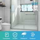 Frameless Shower Door Bottom Seal Shower Sweep with Drip Rail for 1/2" Glass,36" Long, Vinyl, Clear