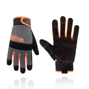 HANDLANDY Work Gloves Mens & Women, Utility Safety Mechanic Working Gloves Touch Screen, Flexible Breathable Yard Work Gloves (Medium, Orange) 