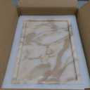 100% Natural Marble Serving Tray Luxury Marble Storage Tray for Home Decor Stone Tray for Bathroom/Kitchen/Vanity/Dresser,Plate Holder for Tissues, Candles, Towel (12" x 8" x 0.7")