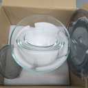 Glass Mixing Bowls with Lids Set of 5(4.78QT,2.2QT,1.7QT,1.1QT,0.85QT),Thick Glass Nesting Bowls for Kitchen Baking,Cooking Prep,Storage,Serving,Large Salad Bowls,Dishwasher Microwave Freezer Safe