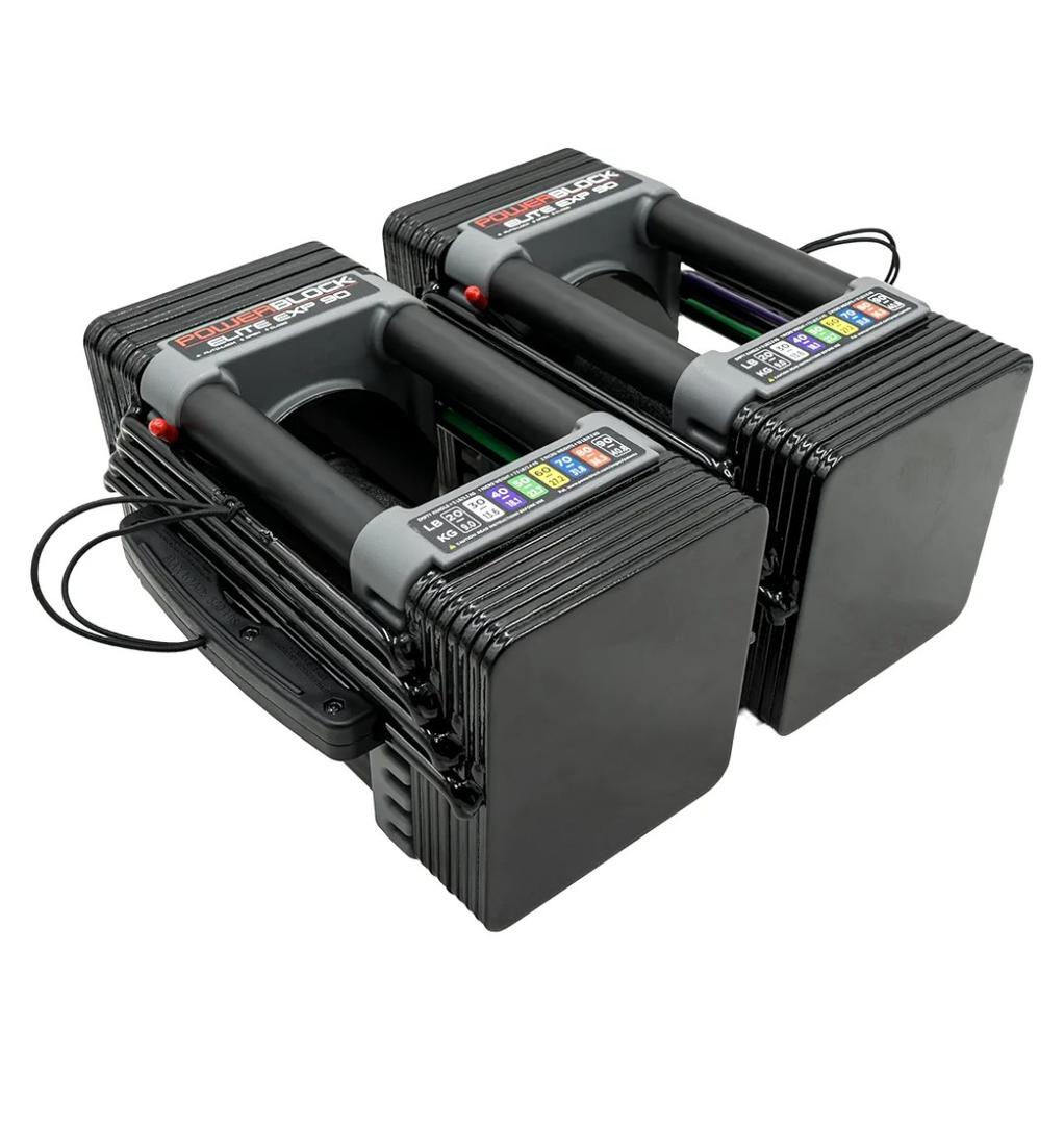 PowerBlock Elite EXP Adjustable Dumbbells, Sold in Pairs, Stage 1, 5-50 lb. Dumbbells, Durable Steel Build, Innovative Workout Equipment, All-in-One Dumbbells, Expandable with Expansion Kits