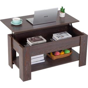 FDW Lift Top Coffee Table with Hidden Compartment and Storage Shelf Wooden Lift Tabletop for Home Living Room Reception Room Office,39.4inch,Espresso FDW Lift Top Coffee Table with Hidden Compartment and Storage Shelf Wooden Lift Tabletop for Home Living Room Reception Room Office,39.4inch,Espresso