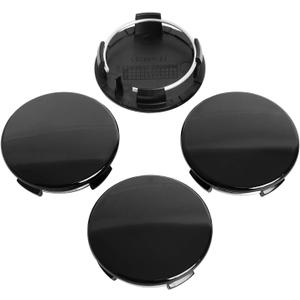 KitsPro 2.25Inch 57MM Wheel Center Caps for Tesla Model S Model X Model Y Model 3 Rivian R1T Rim Hub Caps 6005879 00 A, Pack of 4 (Gloss Black, Outer 57MM, Inner 50MM)