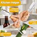 2 x Multifunctional Vegetable Peeler, 2-in-1 kitchen peeler equipped with bottle opener, Zero Snag Wooden Kitchen Tool, Stainless Steel Peelers for Kitchen, Suitable for Fruits and Vegetables (1PCS)
