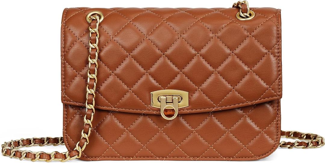 Quilted purses for Women Shoulder Purse with Gold Chain Small Crossbody Bags for Women
