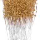 60 Pieces Pearl Stick Stems Bouquets, 4mm Bead String Garland Beaded Spray Filler Floral Arrangements Tree Picks Wedding Party Decoration, Mother's Day Flower Decor, Christmas Tree Picks (Gold)