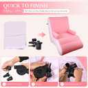 Inflatable Indoor Living Room Chair Lounge with Handrails, Inflatable Foldable Deck Chair with Air Pump, Outdoor Travel Camping Picnic Beach Chaise Lounges(Pink)