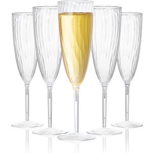 6 Oz Plastic Champagne Flutes 16 Pack Disposable Champagne Glasses Reusable Plastic Cocktail Cups for Home Daily Life Party Birthday Wedding Toasting Drinking Champagne