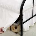 RIMELA Ivory Bed Skirts with Split Corners Queen Size 15 Inch Drop,Elastic Bed Skirting Wrap Around, Easy to Install Dust Ruffles,Soft Fabric Machine Washable