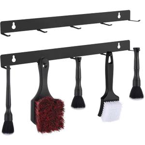MOLIGOU 2 Pcs Detailing Brush Hanger, Wall Mount Car Detailing Brush Organizer, Detailing Brush Hanging Rack with 5 Hooks