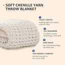 L'AGRATY Chunky Knit Blanket Throw,Soft Chenille Yarn Throw Blanket 50x60Handmade Cable Knit Crochet Blanket,Large Knit Blankets Chunky Yarn,Rope Knot Throw Blanket for Couch Sofa Bed Home Decor
