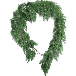 Christmas Garland 6 Ft Lifelike Artificial Cedar and Cypress Garland for Indoor Outdoor Christmas Decor on Mantel Stair Porch and Table