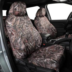 Custom Fit Tacoma Camo Seat Covers for Select Toyota Tacoma 2012-2015 Double Cab/Crew Cab Base Regular Seats, Limited, Neoprene Camouflage Seat Covers - Full Set(Neoprene Reed Camouflage)