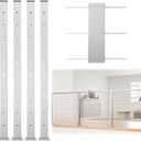 Muzata 4Pack Cable Railing Post 36 Inch 36"x2"x2" Level Drilled Surface Mount Brushed T304 Stainless Steel Cable Railing System Kit Indoor Outdoor with Paper User Guide PS02 LH4S