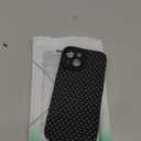 NITITOP Compatible with iPhone 15 Case Cute Aesthetic Little Polka Dots Pattern Design for Women Men Girls Soft TPU Shockproof Stylish Full Camera Protective Phone Cover - Black White