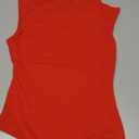 PUMIEY Women's Mock Turtle Neck Sleeveless Bodysuit Sexy Tank Tops Sharp Collection S, 08 Ruby