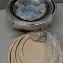 Umite Chef Mixing Bowls with Airtight Lids Set, 8PCS Stainless Steel Khaki Nesting Bowls with Grater Attachments, Kitchen Bowls with Non-Slip Bottoms, Size 5, 4, 3.5, 2, 1.5QT for Mixing & Serving