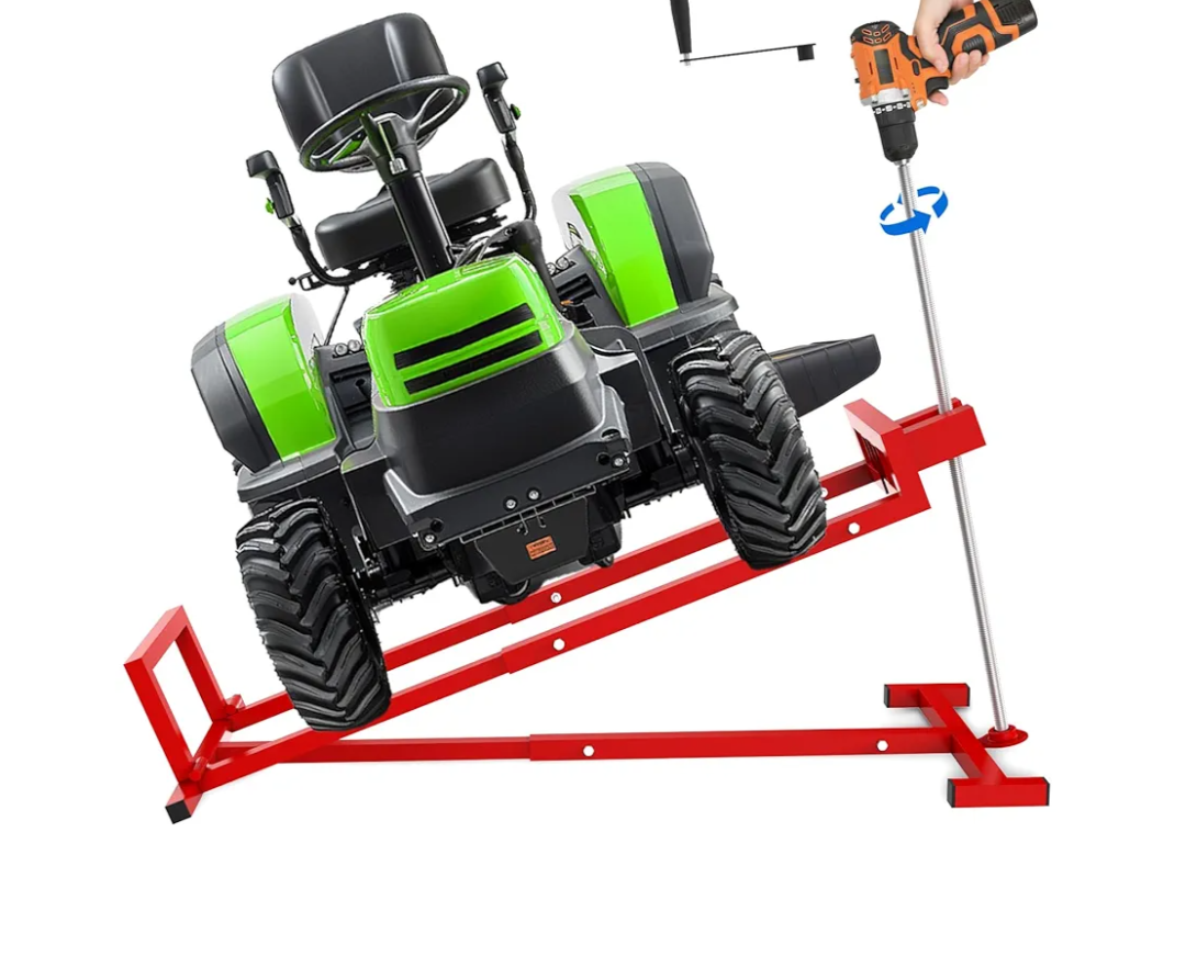 Lawn Mower Lift,Lawn Mower Jack Lift for Riding Mowers,Easy to Install, Safe and Stable.Ridding Mower Lift with telescoping Feature Holds up to 1200 lbs, Rust-Resistant Finish. (Classic Red)
