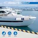 2-Pack Heavy Duty Boat Fenders with Ropes Saltwater Resistant Rubber Marine Boat Bumpers for Docking, Pontoon & Yacht Protection