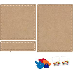 Foldable Felt Bulletin Board, 3pcs Cork Board 47"x32" Self-Adhesive Pin Board Framed Display Board with 60 Pins & 6 Decor Stickers, Felt Wall Board for Office School Home