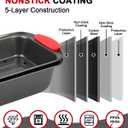 Meatloaf Pan with Drain Tray, 2 Piece Set Meat Loaf Pan with Silicone Grip and Spatula & Basting Brush, Carbon Steel with Nonstick Coating, Oven Safe to 450F, Versatile for Bread, Roasts, Cakes