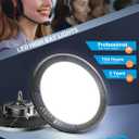 ELEKICO Super Bright 21000lm 5000k 150w 10 Pack UFO Led High Bay Shop Lights with 5'Cable 3-Pin Plug Hook Safe Rope for Garage Factory Warehouse Workshop Barn