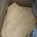 Extra Large Acacia Wood Corner Bread Box for Kitchen Countertop, 16.5 Inch Wooden Breadbox with Glass Wavy Door, Durable Grain Finish, Farmhouse Style Design (Acacia Wood)