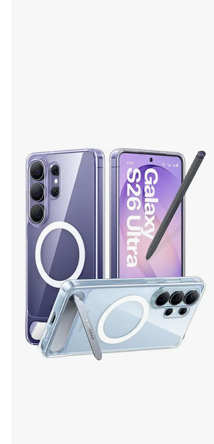 TORRAS Strong Magnetic & Seamless Stand for Samsung Galaxy S26 Ultra Case for MagSafe, MilGrade Drop Protection, Adjustable Kickstand for Samsung Galaxy S26 Ultra Case, AntiYellowing Diamond Clear