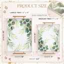 2 Pack Acrylic Serving Tray with Gold Handles 11"x14" 12''x16'' Clear Tray Customizable Bottom Replaceable Photos for Coffee Table Bar Bathroom(Green Leaves)