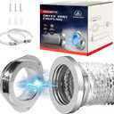 Anitonaia DV180 Magnetic Dryer Vent Coupling, Airtight Seal Magntic Drver Vent Connector Kit, Including 6Ply Aluminum Dryer Hose and 2 Clamps, Easy to Clean Quick Connector