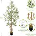 OXLLXO 8.2ft Artificial Olive Tree (96in) with Plastic Nursery Pot Faux Olive Silk Tree, Fruits Fake Plant for Office House Farmhouse Living Room Home Decor (Indoor/Outdoor)