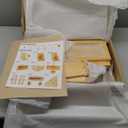 Sunhoo Bread Box for Kitchen Countertop Wooden Corner Breadbox Counter Food Storage Bin Container Farmhouse Rustic Homemade Bread Fresh Keeper Organizer Holder Vintage Stackable with Window (Yellow)