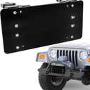 PSLER Fairlead Mounted Flip-Up License Plate Bracket for UTV ATV with 8 3/ 4" Bracket Mounting Hole Black