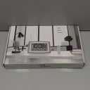 WallarGe Atomic Clock with Outdoor and Indoor Temperature - 12.5 Inch Self-Setting Digital Clock Large Display, Battery Operated Wall Clocks or Desk Clocks for Bedroom, Livingroom, Office, Grey