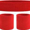 ONUPGO Sweatband Set Sports Headband Wristband Set Sweatbands Terry Cloth Wristband Wrist Sweatband Headbands Moisture Wicking Sweat Absorbing Head Band
