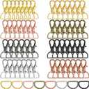 Hotop 100 Pcs Keychain Clip Hooks with D Ring Clip Swivel Snap Hooks and D Keychain Rings Lobster Claw Clasp Metal Purse Hardware for DIY Crafts Handbag Hardware Sewing Projects(20 mm Outside Width)