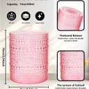 YOUBET 24PCS Plastic Drinking Glasses - 14OZ Pink Hobnail Drinkware Glasses - Vintage Glassware Textured Beaded Cups for Water, Beer, Whiskey, Juice and Various Mixed Drinks Mothers Day
