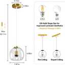 Clear Glass Pendant Lights Kitchen Island, 7.87", 2 Pack, 7.87 in - 2-Pack