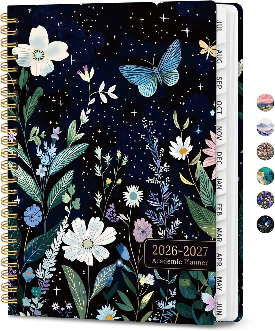 3 x Planner 2026-2027, Monthly and Weekly Academic Planner July 2026 - June 2027, Hardcover Student Teacher Planning Agenda Calendar Book with Tabs, Perfect for Office School Supplies, A5 (6.3" x 8.5") - Celestial