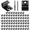 Starter Deck Clips, 80 Pack Universal Decking Clips,Stainless Steel Starter Clip Hidden Fasteners for Composite Decking (Black-80Pack)
