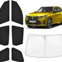 KUST Car Window Shades for BMW X3 2025-2026 Windshield Sun Shade Side Window Cover UV Block Privacy Protection X3 Accessories for Camping Blackout Rear Back Full Set 7PCS