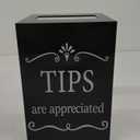 Vesici Acrylic Tips Jar for Restaurant 6 x 6 x 8.6 Inch Donation Suggestion Box Donation Tip Buckets Collection Money Storage Container Raffle Cash Box for Bartender Bars Musicians (Black)