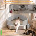Gimars XXXL Stainless Steel Litter Box with Lid, 26.6" L x 20.3" W x 11.8" H Triangle Corner Metal Litter Box for Big Cats, Space-Saving Side Entry, High Sides, Easy to Clean