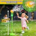 AIERSA Bubble Stand Machine, Rechargeable Sunflower Bubble Machine 2Pack